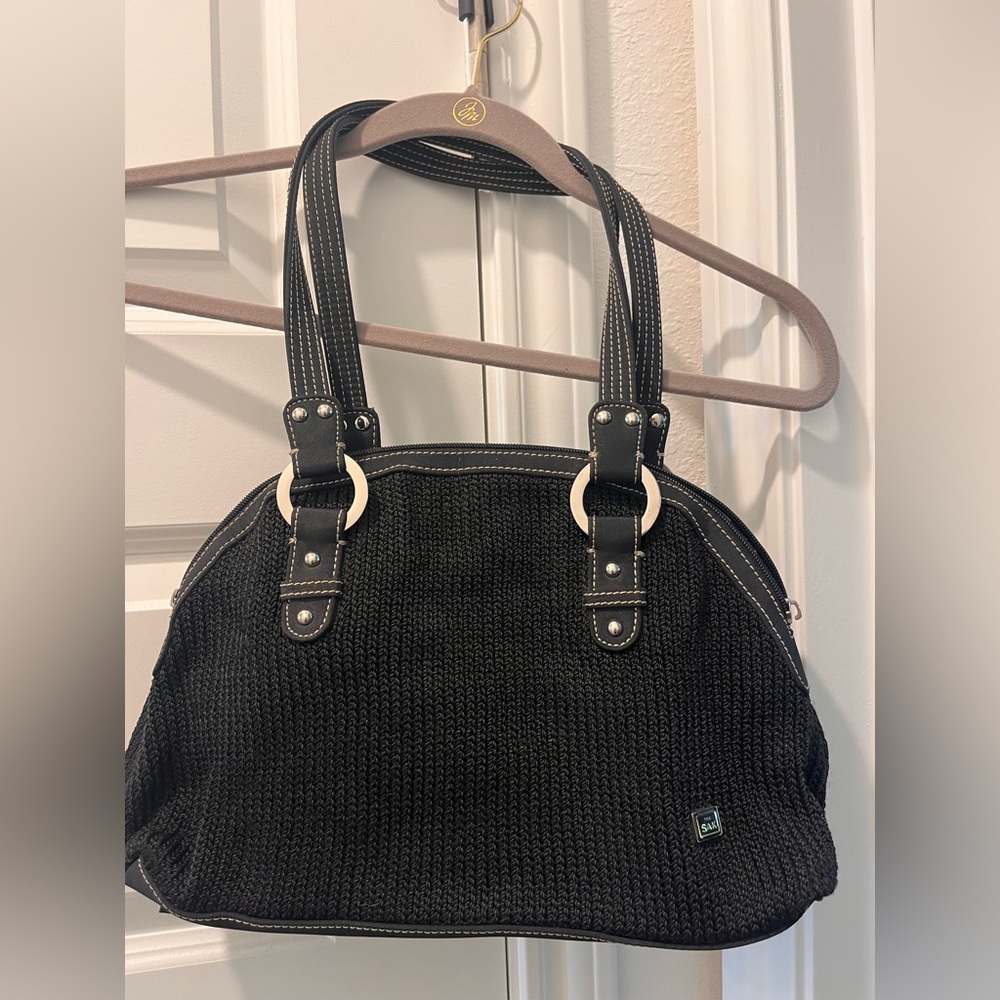 The Sak Black Knit Shoulder Bag